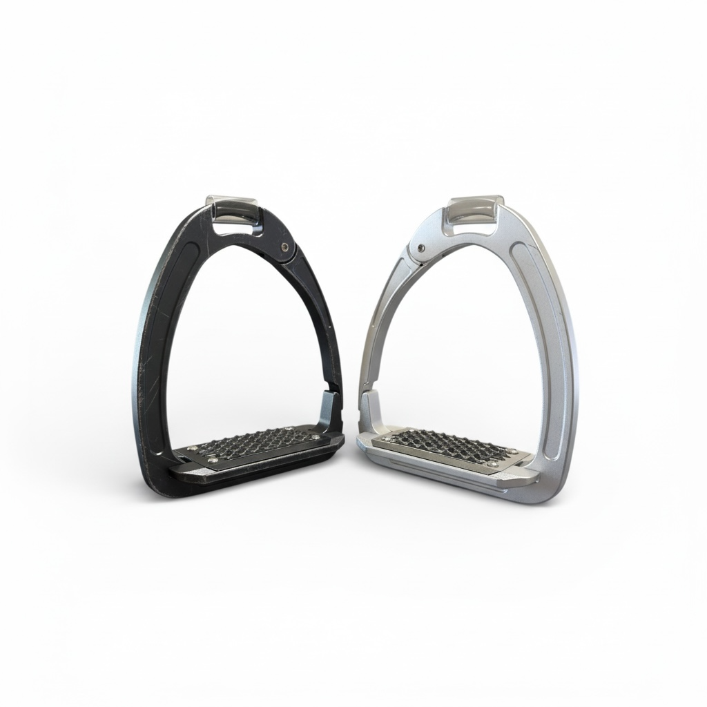 Red Equus Aluminium Safety Stirrups- Black