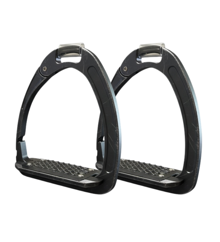 Red Equus Aluminium Safety Stirrups- Black