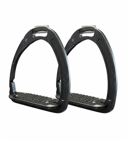 Red Equus Aluminium Safety Stirrups- Black