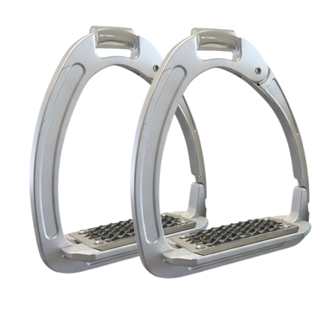 Red Equus Aluminium Safety Stirrups- Silver
