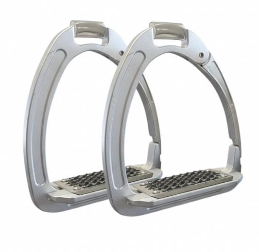 Red Equus Aluminium Safety Stirrups- Silver